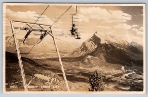 Banff Chair Lift, Byron Harmon RPPC Postcard, 4c Halifax Bicentenary Stamp FDC