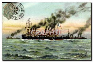 Postcard Old Boat Jeanne d & # 39Arc Cruiser Breastplate