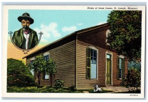 c1940's Home Of Jesse James Portrait St. Joseph Missouri MO Unposted Postcard