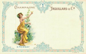 Artist Signed Epernay Champagne Trouillard & Cie Classy Woman Art Nouveau 05.91