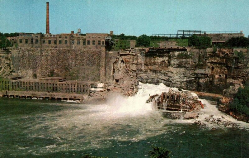 Canada Niagara Falls Destroyed Schoellkopf Power Plant Canadian View Postcard 