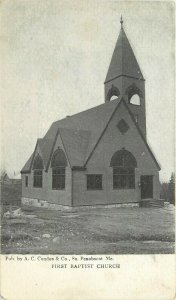 UDB Postcard; So. Penobscot ME, First Baptist Church, Hancock County Unposted