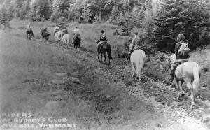 Averill Vermont Quimbys Club Horse Ride Real Photo Antique Postcard K95324