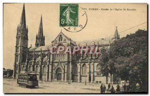 Postcard Old Tram Train Nimes Apse of the & # 39eglise St Baudille Byrrh