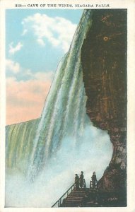 New York Niagara Falls Cave of the Winds White Border Postcard Unused