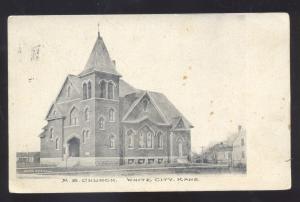 WHITE CITY KANSAS METHODIST EPISCOPAL CHURCH ANTIQUE VINTAGE POSTCARD