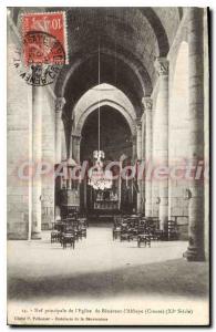 Postcard Old Main Benevento I'Abbaye Nave De I'Eglise