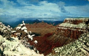 USA Grand Canyon National Park South Rim In Winter Arizona Chrome Postcard 08.65