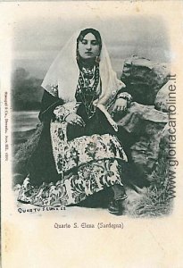 09610 - VINTAGE POSTCARD - SARDINIA - COSTUMES: QUARTU S. ELENA-