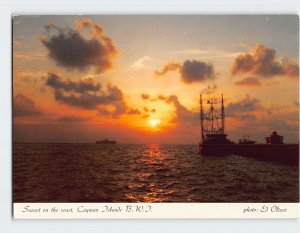 Postcard Sunset on the coast, Cayman Islands, British Overseas Territory