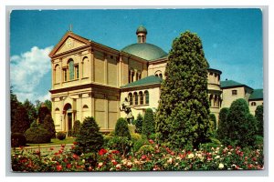 Vintage 1960's Postcard Panoramic View Franciscan Monastery Church Washington DC