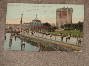 Battery Park Whitehall Bldg., New York, 1910, used vintage card