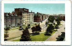 Postcard - Commonwealth Avenue from Hotel Somerset, Boston, Massachusetts