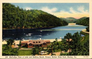 Virginia Marion Hungry Mother State Park Birds Eye View Of Lake and Bathing B...