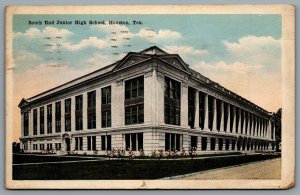 Postcard Houston TX c1918 South End Junior High School San Jacinto CDS Cancel