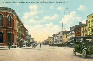 Postcard Early View of Exchange Street in Geneva, NY.   W5