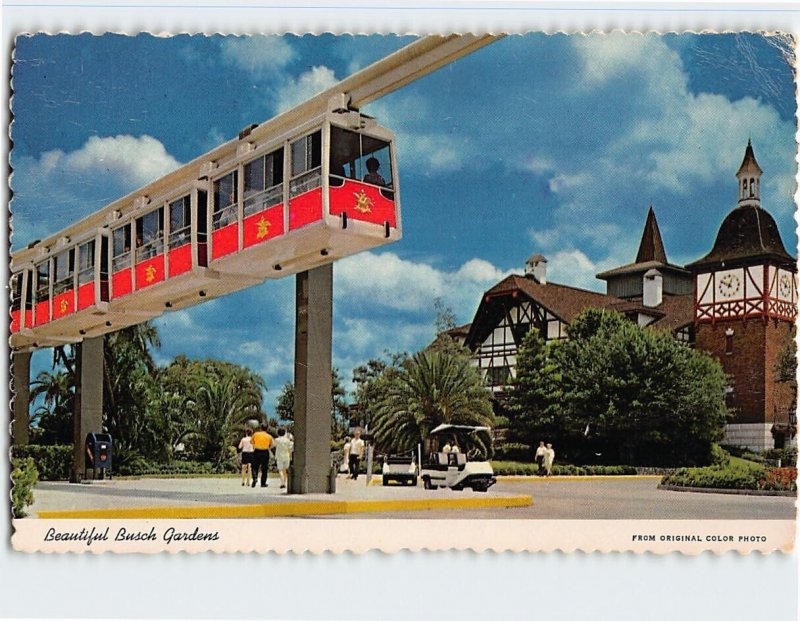 Postcard Skyrail Safari, Beautiful Busch Gardens, Tampa, Florida