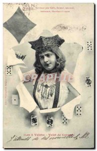 Old Postcard Fantasy 4 Jacks Jack of Diamonds Horoscope