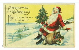 Greeting - Christmas. Santa Claus in Red Suit