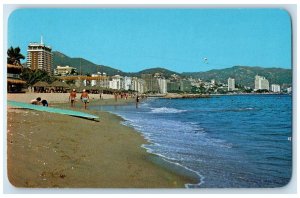 c1960's Hornos Beach Luxury Hotels to the Back Acapulco Guerrero Mexico Postcard