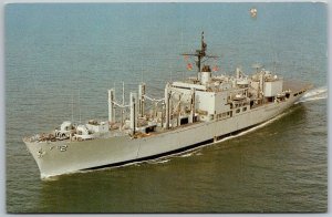 USS SYLVANIA AFS-2 Combat Stores Navy Military Ship 1970s Postcard