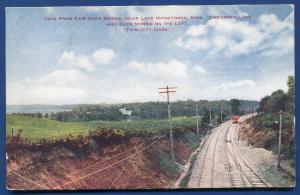 Lake Minnetonka MinnesotaTwin City Railway Lines Trolley Christmas Lake postcard