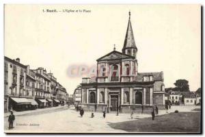 Rueil - L & # 39Eglise and Place - Old Postcard