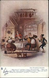 TUCK DICKENS LAND Pickwick Papers Dinner Table Scene OILE...