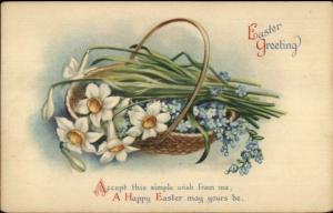 Easter Flowers in Basket c1915 Postcard - Unsigned Clapsaddle?