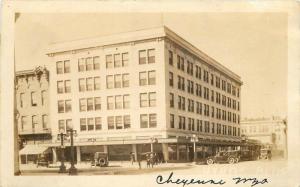 Autos 1920s Hynd's Building RPPC Real Photo postcard 4249 Cheyenne Wyoming