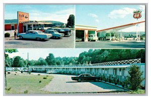 Postcard VT Belmont Mobile Court Motel Bellows Falls Vermont A&W Phillips 66