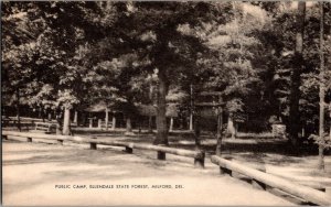PUBLIC CAMP ELLENDALE STATE FOREST MILFORD DELAWARE VINTAGE POSTCARD KF12