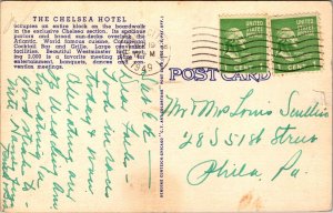 Linen Postcard Overview of Hotel Chelsea in Atlantic City, New Jersey