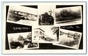 c1910's Multiview Springville Iowa IA RPPC Photo Posted Antique Postcard