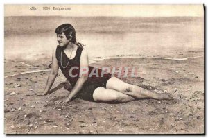 Old Postcard Fantaisie Bather Swimsuit