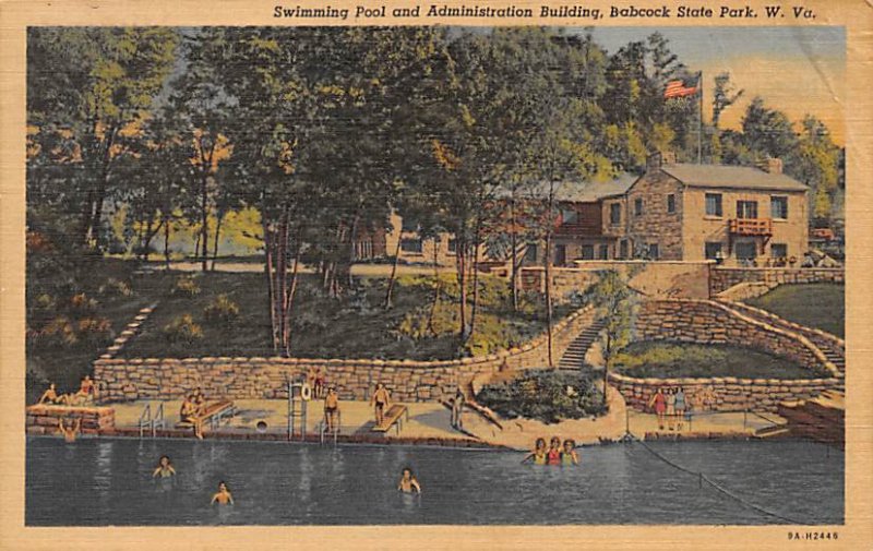 Swimming Pool, Administration Building - Babcock State Park, West Virginia WV  