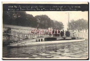 Postcard Old Boat Submarine Montgolfier Paris