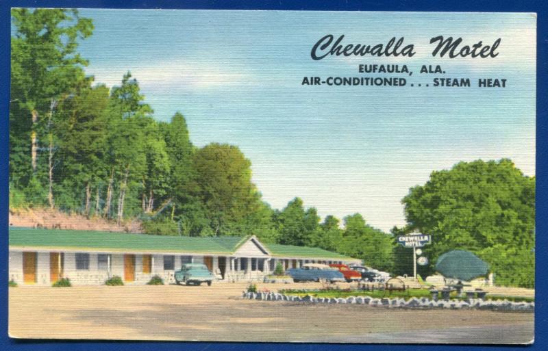 Chewalla Motel Eufaula Alabama al roadside motel postcard