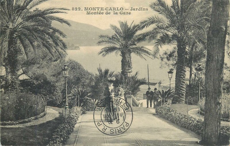 Postcard Europe Monaco Monte Carlo les jardins Montee de la gare