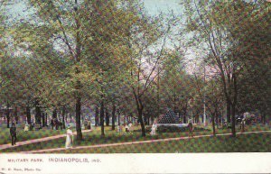 Postcard Military Park Indianopolis IN