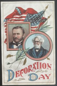 Mint USA Picture Postcard PPC Civil War General Lee & US Grant Decoration Day 