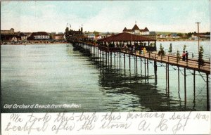 Old Orchard Beach from the Pier Maine UDB c1905 Postcard S19