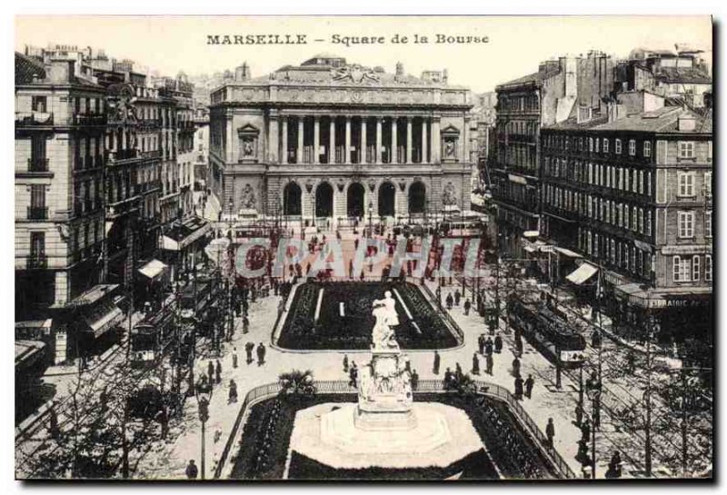 Postcard Marseille Old Square of the Bourse