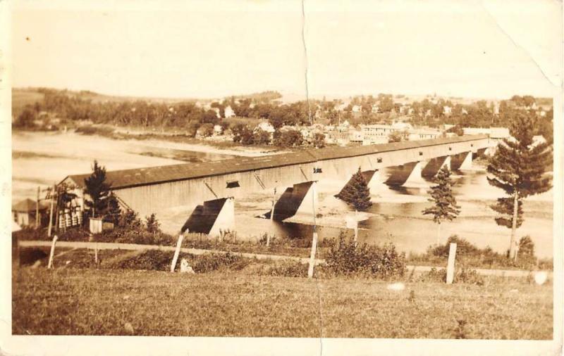 Hartland New Brunswick Canada Covered Bridge Real Photo Antique Postcard K79201