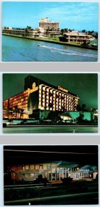 3 Postcards HOLLYWOOD By The Sea, F ~ DIPLOMAT HOTEL East/West & Night/Day 1960s