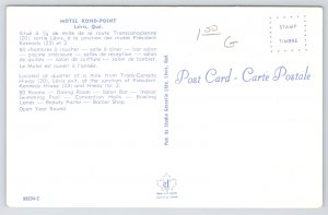 Roadside~Levis Quebec Canada~Motel Rond-Point~View Indoor Pool & Tables~Vtg PC