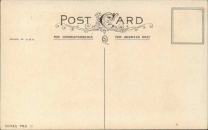 Easter Rabbit Children Tree Swing Vintage Postcard