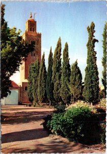 VINTAGE CONTINENTAL SIZE POSTCARD MARRAKECH LA KOUTOUBIA 1955