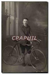 PHOTO CARD Young man and bike (bike cycle)