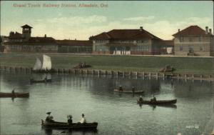 Allandale Ontario GT Grand Trunk Railway Station c1910 Postcard